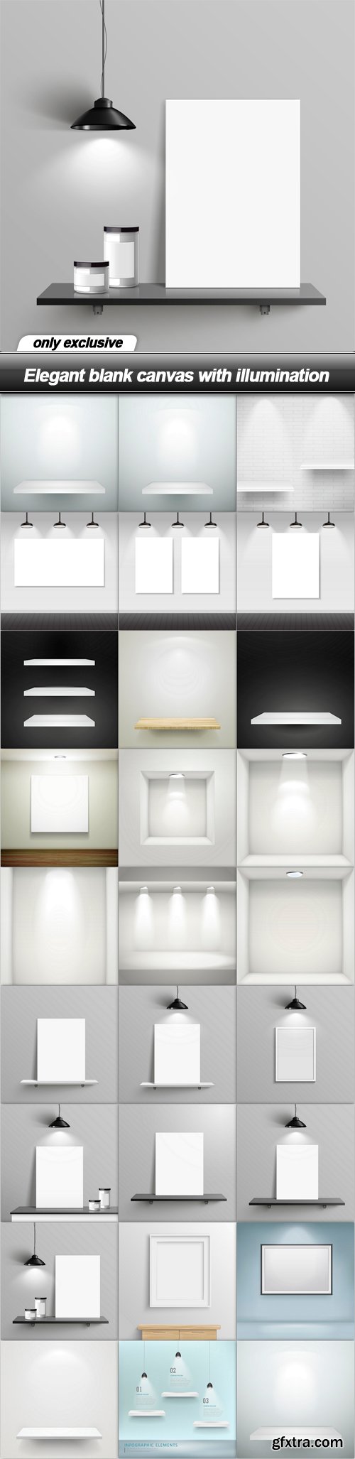 Elegant blank canvas with illumination - 26 EPS