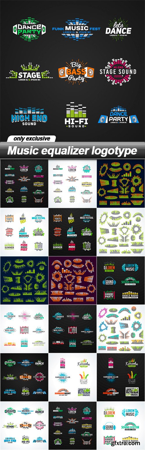 Music equalizer logotype - 17 EPS