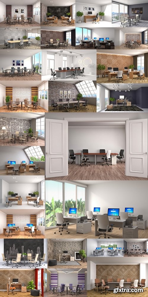 Office interior. 3D illustration