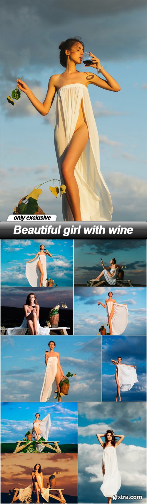 Beautiful girl with wine - 10 UHQ JPEG