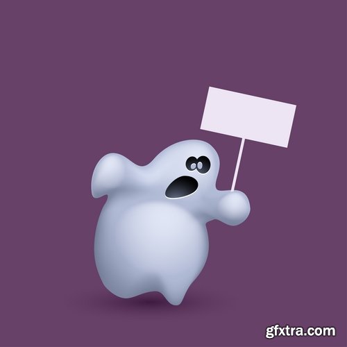 Collection of halloween ghost phantom vector image 25 EPS