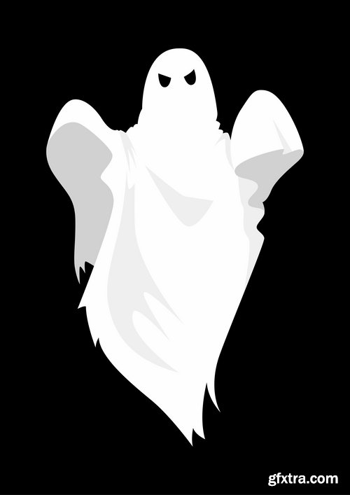 Collection of halloween ghost phantom vector image 25 EPS