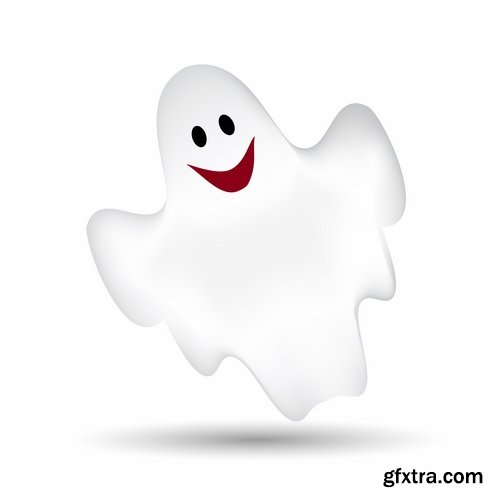 Collection of halloween ghost phantom vector image 25 EPS