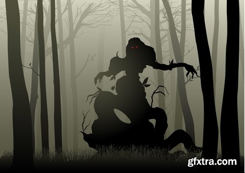 Collection of halloween ghost phantom vector image 25 EPS