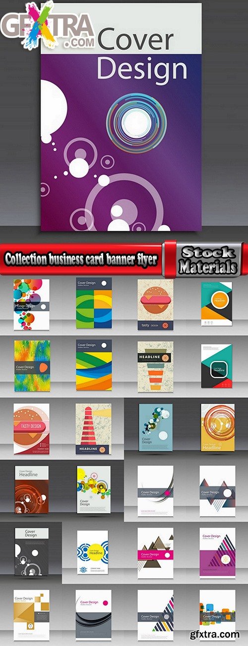 Collection gift certificate business card banner flyer calling card poster 7-25 EPS