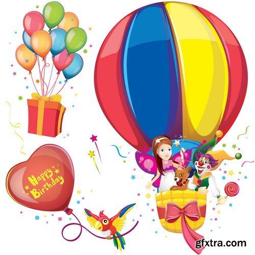 Ballons Greeting Card - 10 EPS
