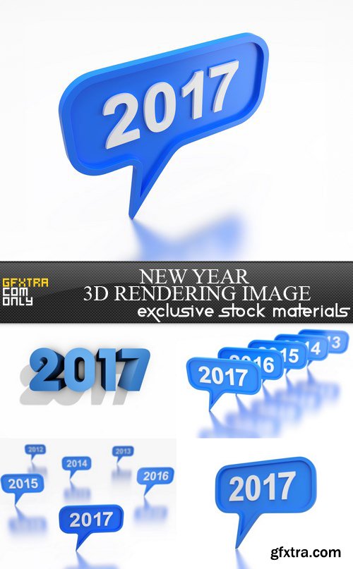 New Year 3D Rendering Image - 5 UHQ JPEG