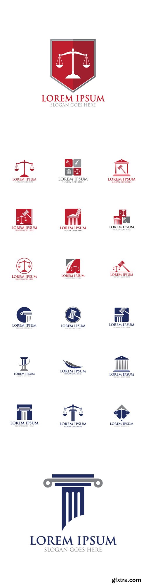Vector Set - Law Legal Logo Icon Design