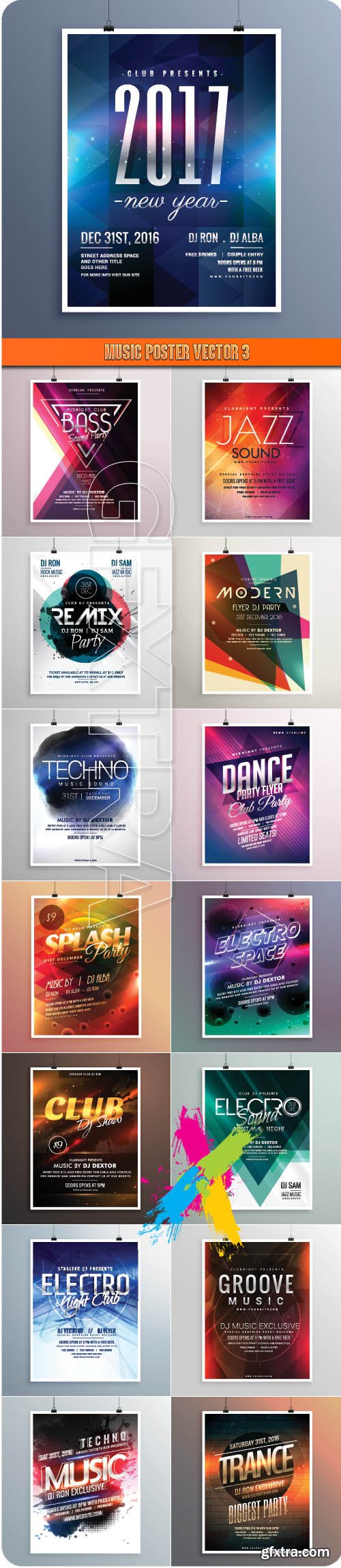 Music poster vector 3