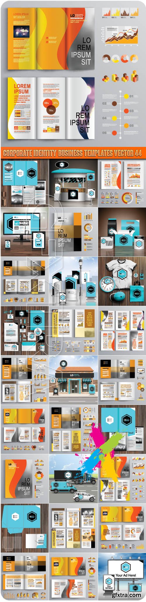 Corporate identity business templates vector 44