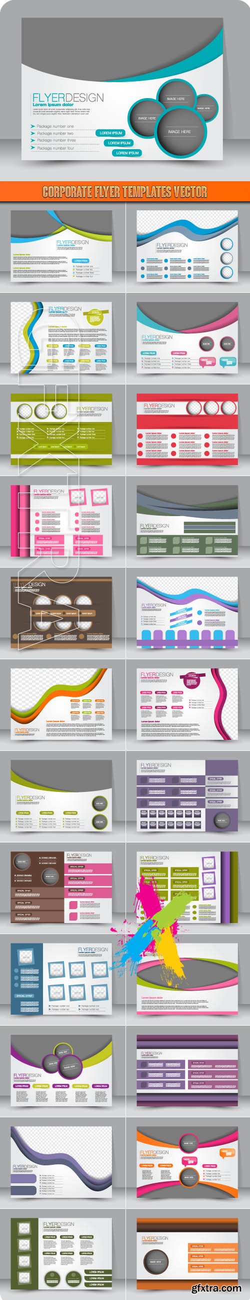 Corporate flyer templates vector