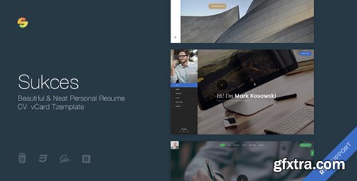 ThemeForest - Sukces v1.0.0 - Neat Personal Resume CV vCard Template - 17119523