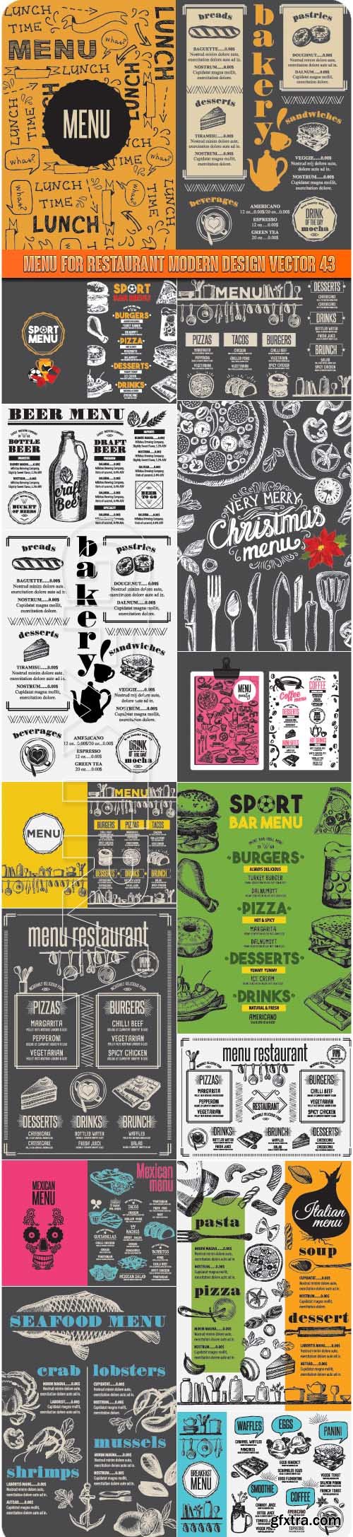 Menu for restaurant modern design vector 43