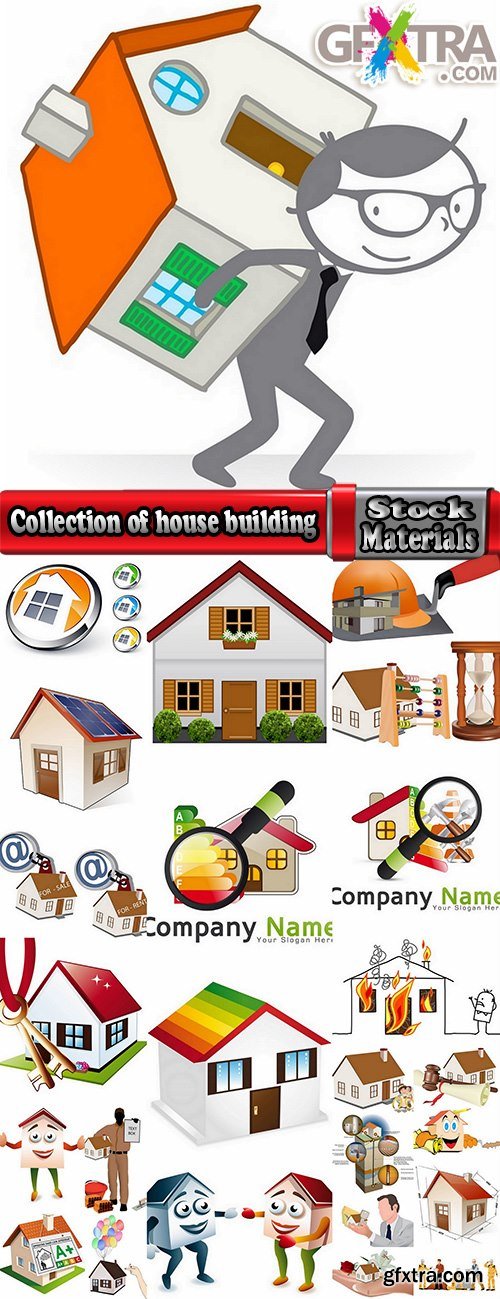 Collection of house building housing comfort homeownership vector image 25 EPS