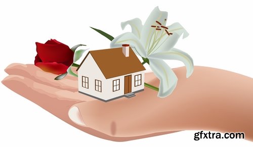 Collection of house building housing comfort homeownership vector image 25 EPS