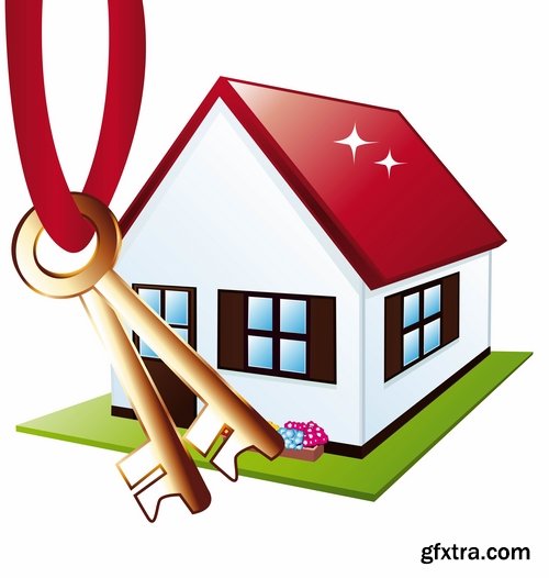 Collection of house building housing comfort homeownership vector image 25 EPS