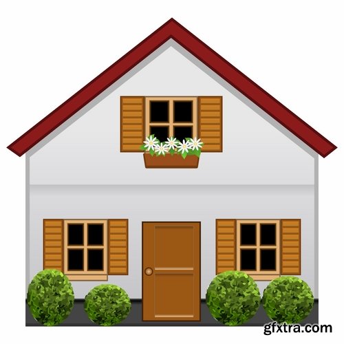 Collection of house building housing comfort homeownership vector image 25 EPS