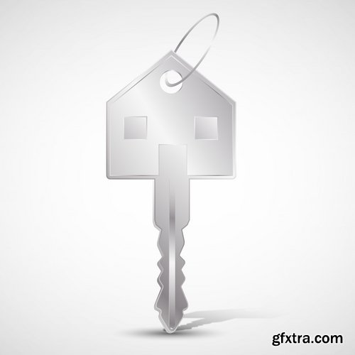 Collection logo icon web design flat house keys vector image 25 EPS