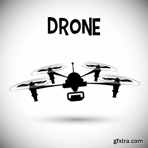 Collection drone copter technology robotics nanotechnology vector image 25 EPS