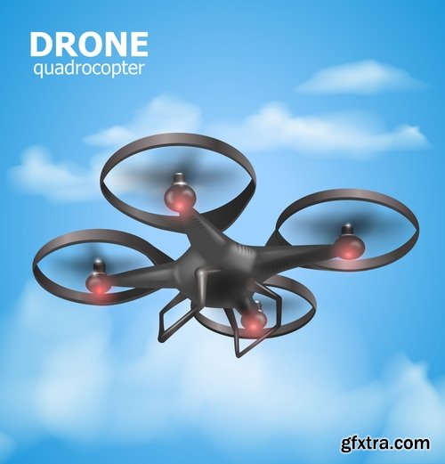 Collection drone copter technology robotics nanotechnology vector image 25 EPS