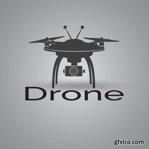 Collection drone copter technology robotics nanotechnology vector image 25 EPS