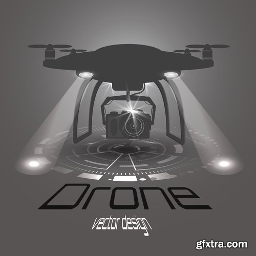 Collection drone copter technology robotics nanotechnology vector image 25 EPS