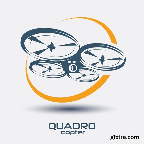 Collection drone copter technology robotics nanotechnology vector image 25 EPS