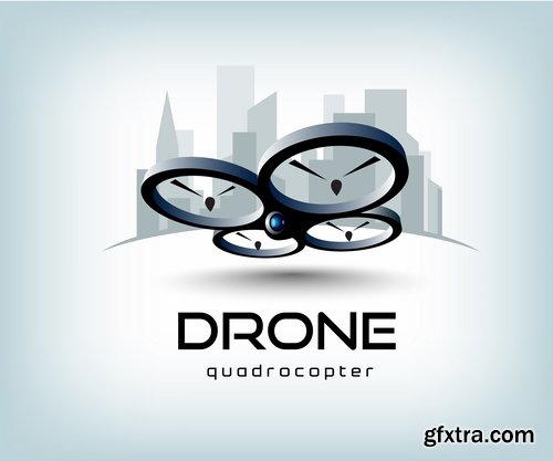 Collection drone copter technology robotics nanotechnology vector image 25 EPS