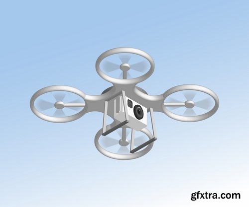 Collection drone copter technology robotics nanotechnology vector image 25 EPS