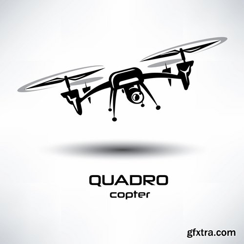 Collection drone copter technology robotics nanotechnology vector image 25 EPS