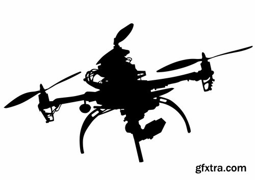 Collection drone copter technology robotics nanotechnology vector image 25 EPS