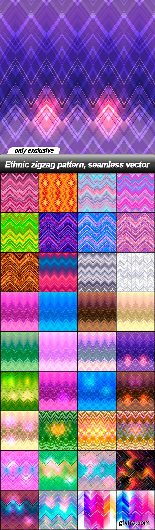 Ethnic zigzag pattern, seamless vector - 36 EPS