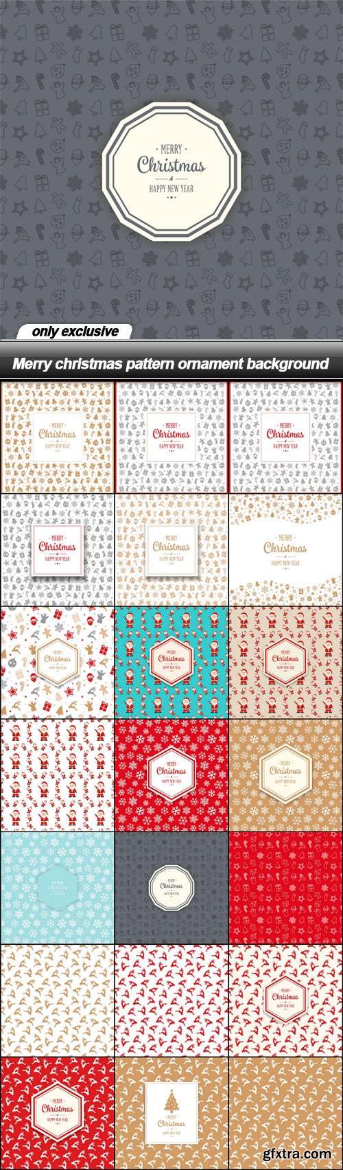 Merry christmas pattern ornament background - 21 EPS