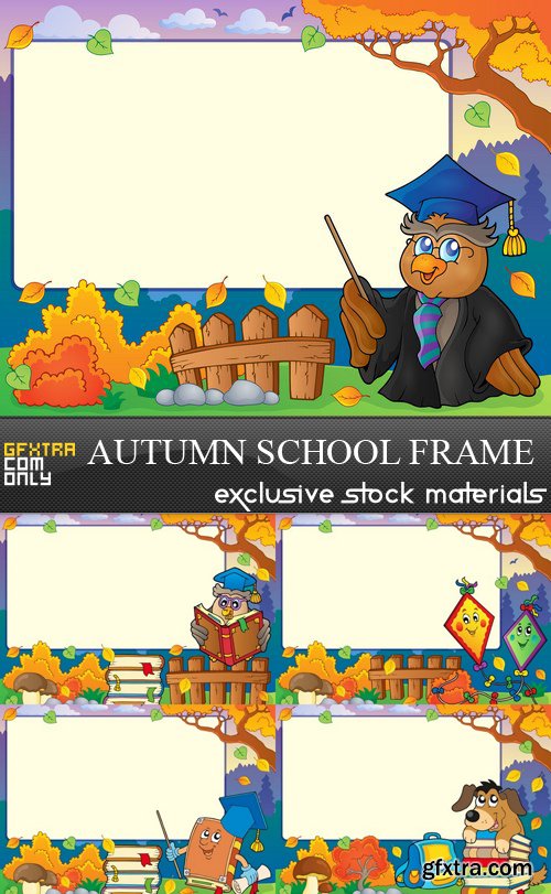 Autumn School Frame - 5 EPS