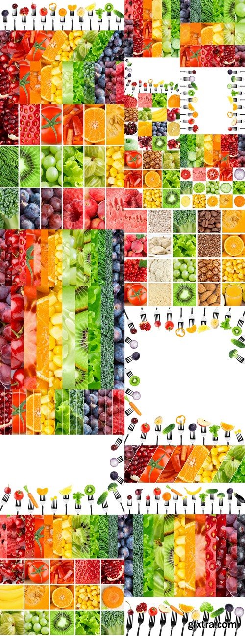 Color fruits, berries and vegetables