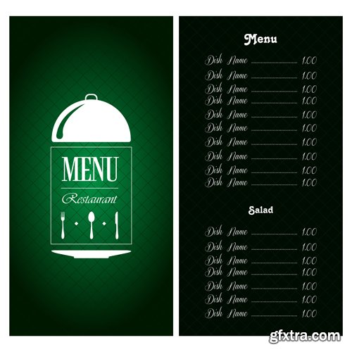 Set of colored menu designs, vector illustration