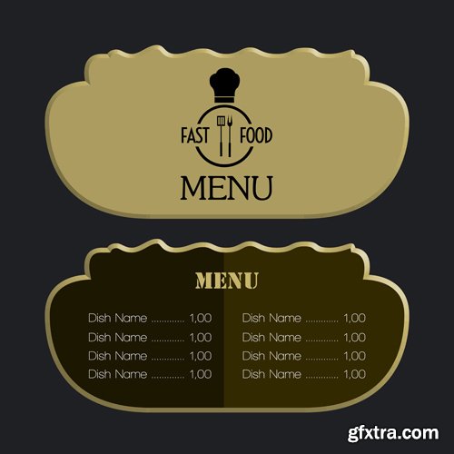 Set of colored menu designs, vector illustration