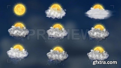 Weather Forecast Icons Set - Stock Motion Graphics