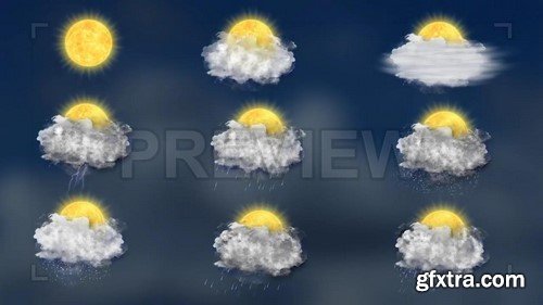 Weather Forecast Icons Set - Stock Motion Graphics