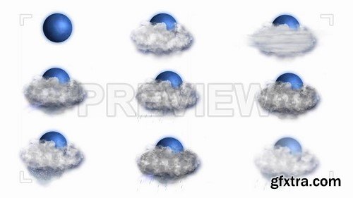 Weather Forecast Icons Set - Stock Motion Graphics