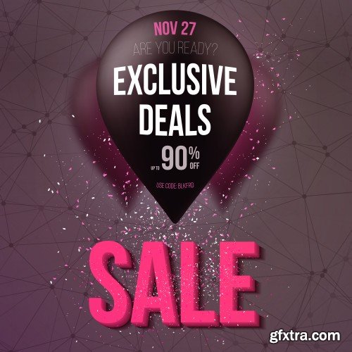 Black friday sale design elements, inscription, labels, stickers, vector set