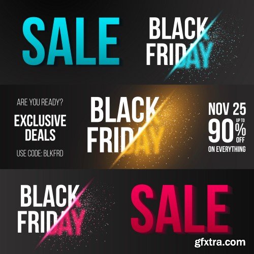 Black friday sale design elements, inscription, labels, stickers, vector set