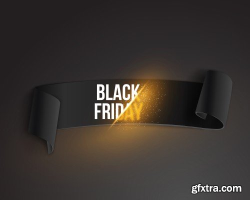 Black friday sale design elements, inscription, labels, stickers, vector set