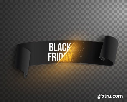 Black friday sale design elements, inscription, labels, stickers, vector set