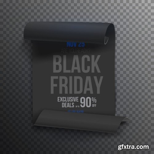 Black friday sale design elements, inscription, labels, stickers, vector set