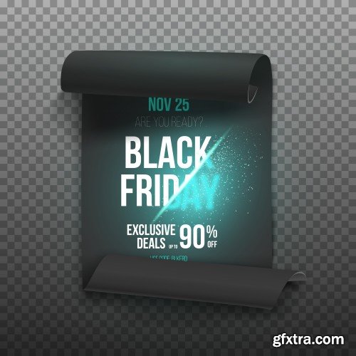 Black friday sale design elements, inscription, labels, stickers, vector set