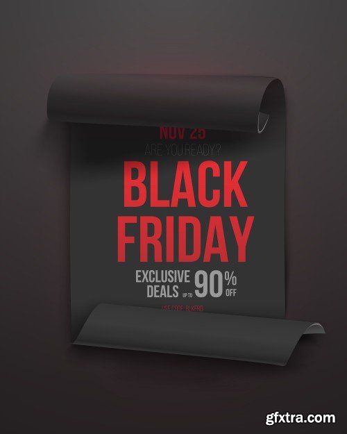 Black friday sale design elements, inscription, labels, stickers, vector set