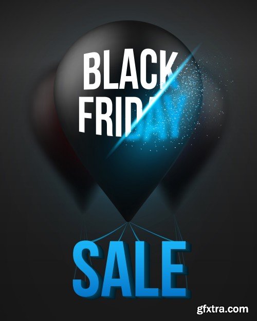 Black friday sale design elements, inscription, labels, stickers, vector set