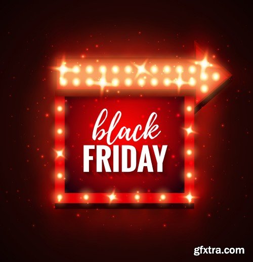 Black friday sale design elements, inscription, labels, stickers, vector set