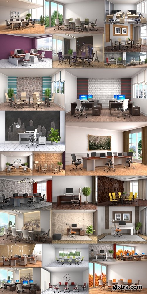 Office interior. 3D illustration 2